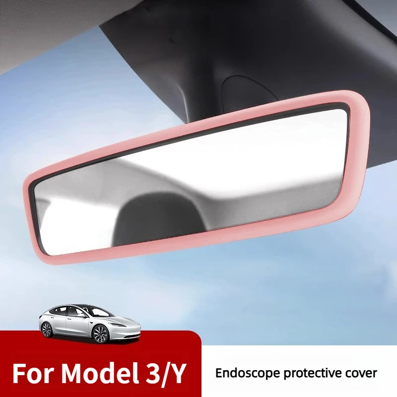 For Model 3/Y Juniper Silicone Protective Cover for Rearview Mirror Decorative Frame for Central Control Screen Interior Trim