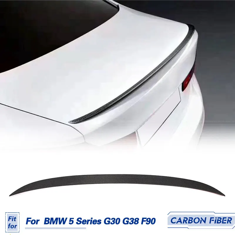 Car Rear Trunk Spoiler Wings Carbon Fiber for BMW 5 Series G30 G38 F90 Sedan 4-Door 2017-2022 Rear Spoiler Boot Lid Wing Lip