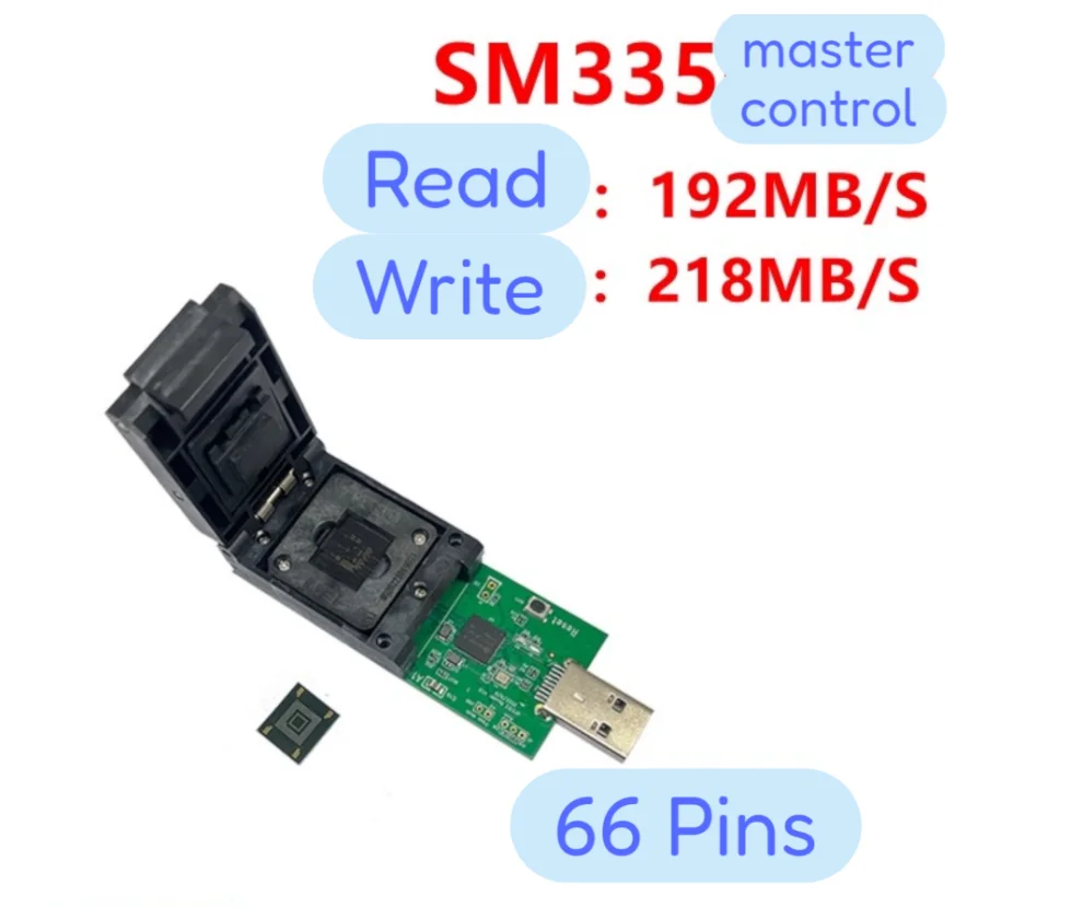 New UFS153 to USB 3.0 test socket SM3350 master control 153 chip burning test aging socket