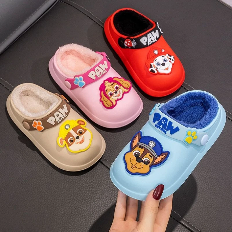 Kids Winter New Warm Cotton Slippers Boys Girls Indoor Warm Cute Slip-On Shoes Soft Non-Slip Children Cartoon Slipper