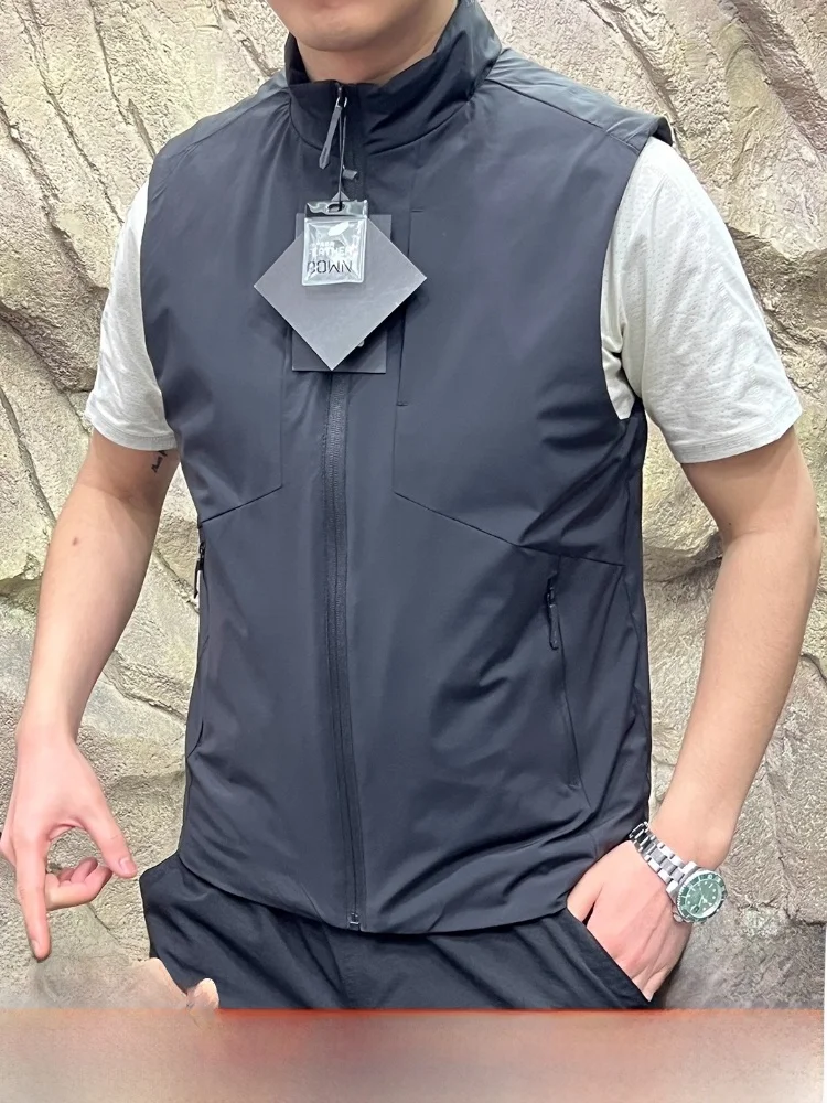 

Functionali Meets Sle: Men's Du down Vest Jaet Autumn Winter 3D Tailoring Loing Filling Zipper Closure Pure Color