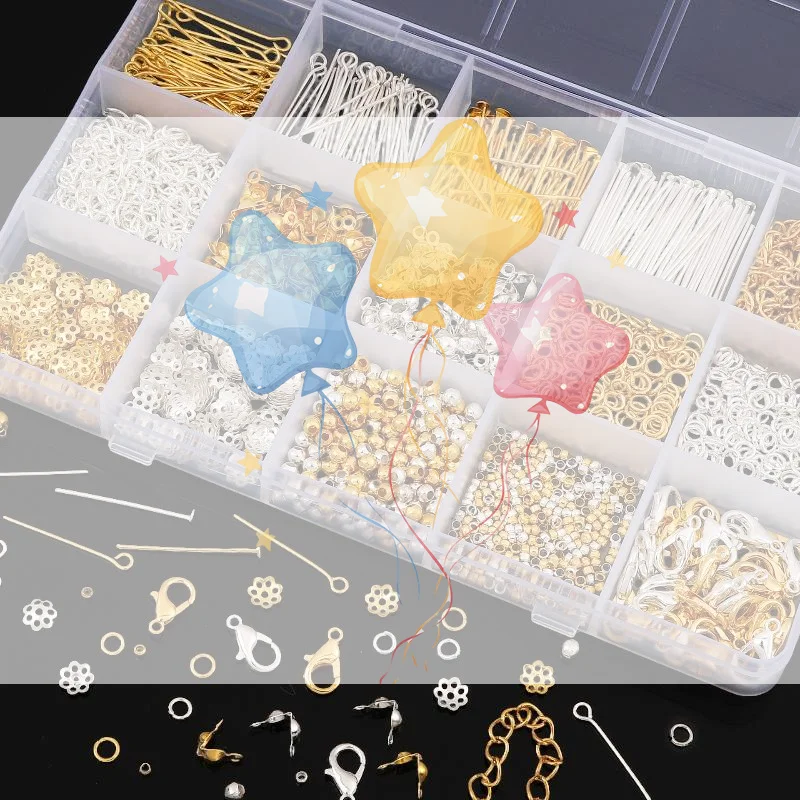 

1260pcs/Set Jewelry Making Starter Kit Earrings Necklace Findings DIY Beads Jewelry AccessoriesSuitable For Adults And Beginners