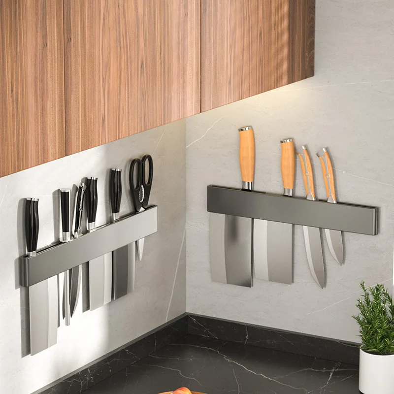 

20/30/40/50cm Kitchen Knife Organizer Wall Mounted Multifunctional Storage Rack Household Knife Storage Kitchen Storage Supplies