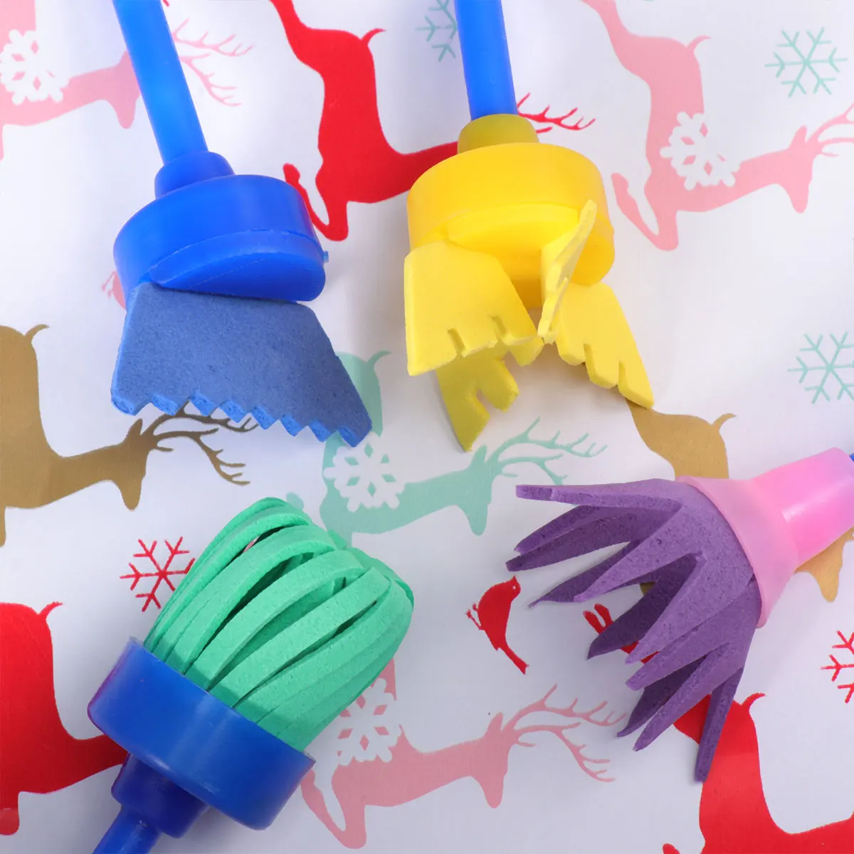 8 Pcs DIY Hand Tools Sponge Brush Roller Paint Brushes Rollers Painting Kit Kids