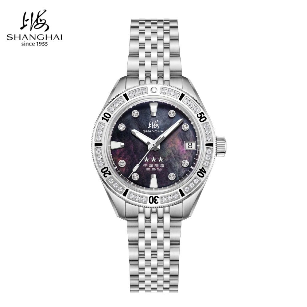 Shanghai Watch 20Bar Waterproof Automatic Dive Watches Luminous Mechanical Clock Sapphire Ladies' Timepiece Stainless Steel 5201