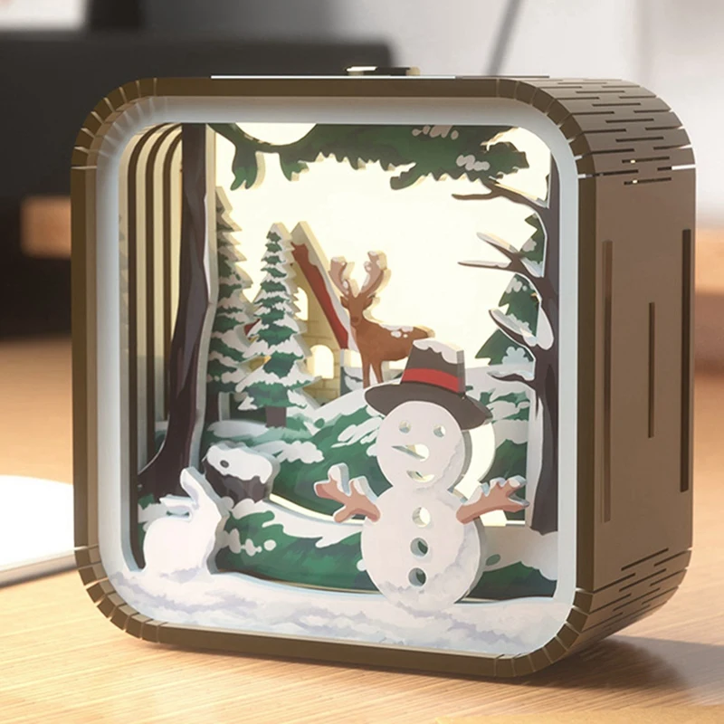 Nightlight ของขวัญ Hand Touch การ์ตูน DIY ไม้สเตอริโอไฟบรรยากาศ Graduation Season Gifts-AT64