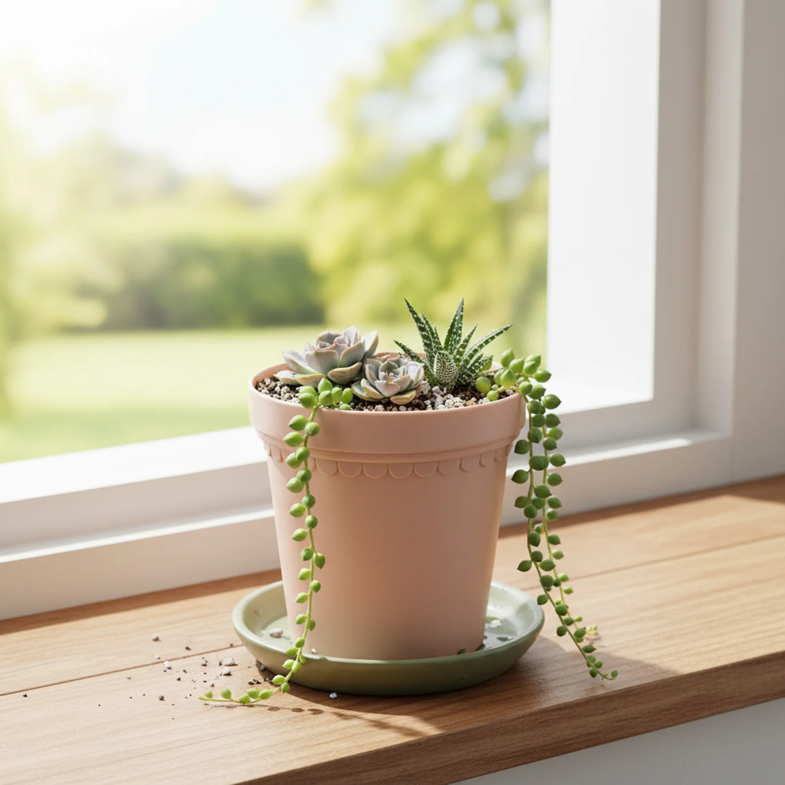 Small Plastic Flower Pot Thickened Red-Terracotta Look for Home Gardening Succulent Plants