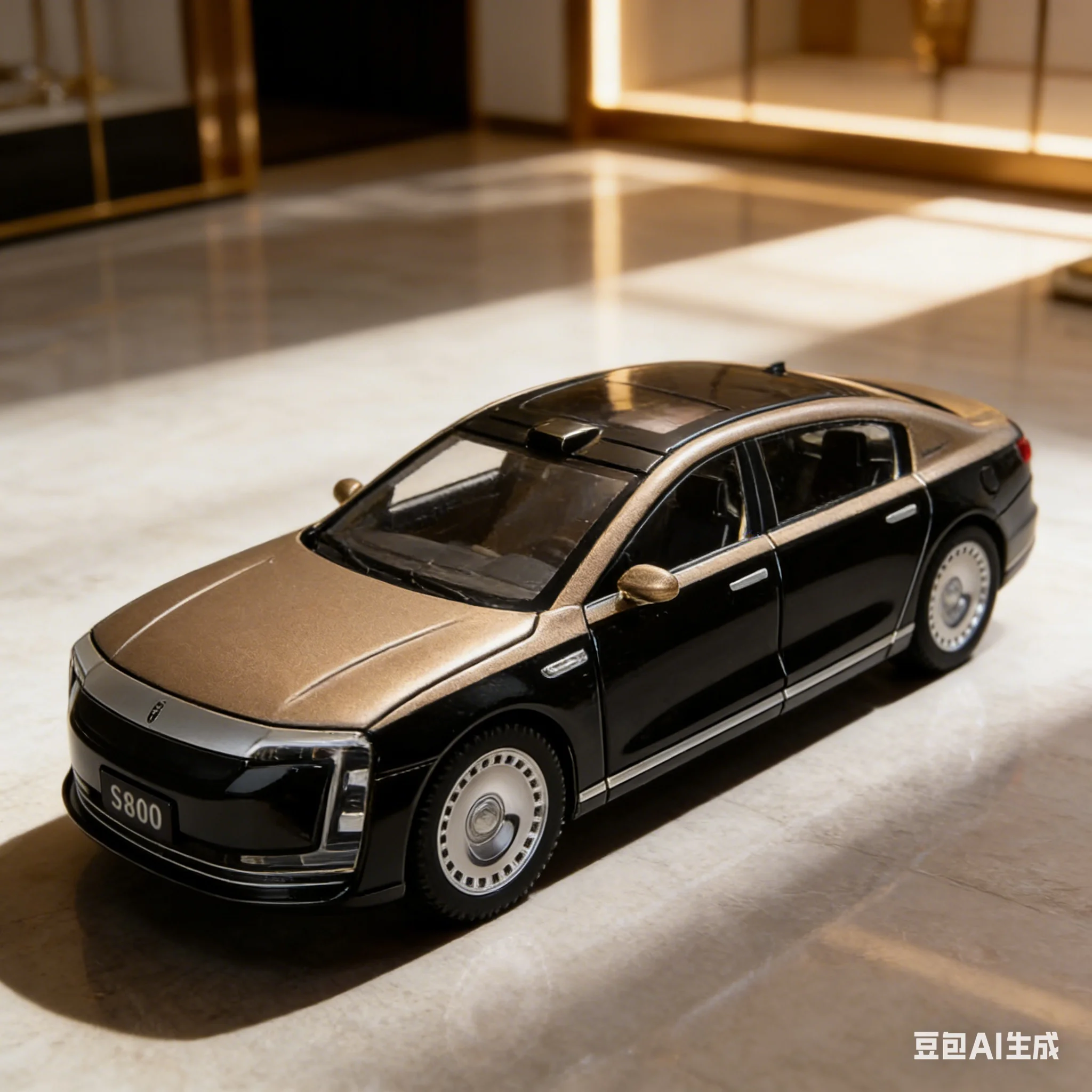 

Модель автомобиля 1:32 S800 из сплава с звуковыми и световыми эффектами, украшение для центральной консоли, высококачественный креативный подарок-игрушка