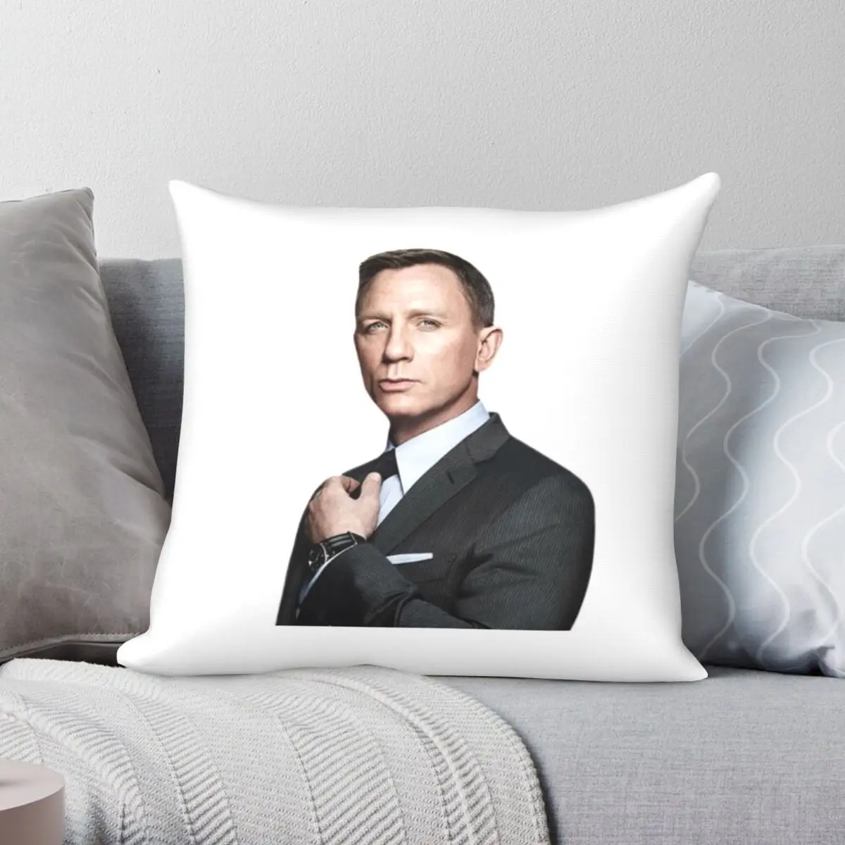 Daniel Craig Pillowcase Polyester Linen Velvet Creative Zip Decor Pillow Case Sofa Seater Cushion Cover 45x45