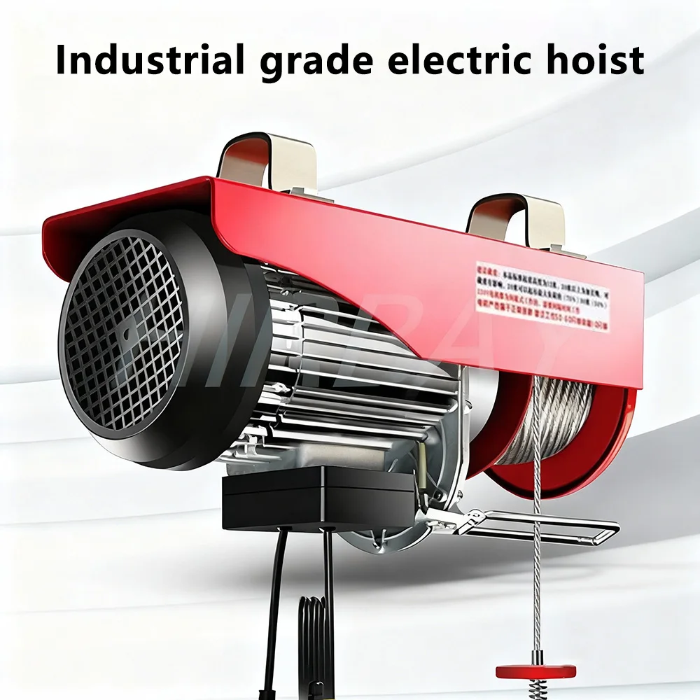 رافعة كهربائية احترافية 220 فولت بسعة 110 رطل إلى 2200 رطل ونش حبل فولاذي مع سرعة تحكم عن بعد لاسلكية 12 متر في الدقيقة #1