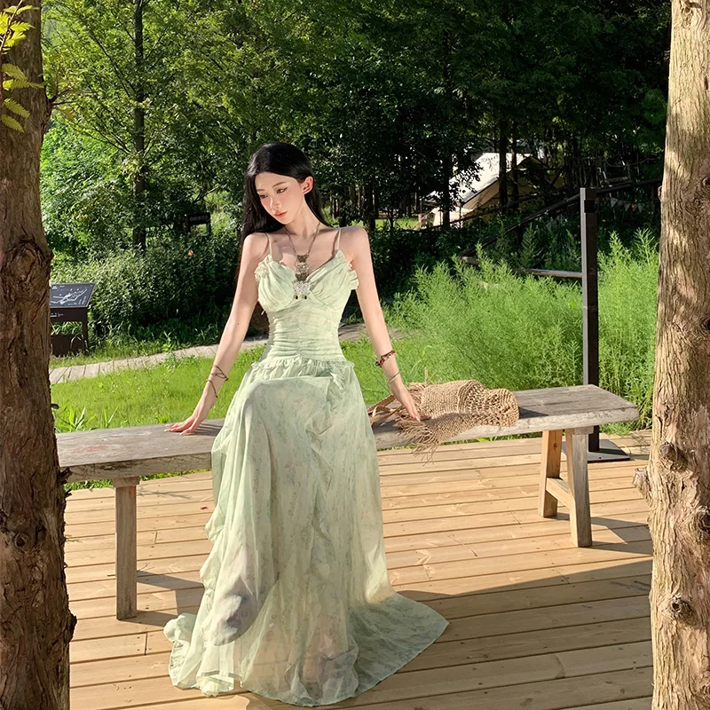 Beach Vaion Estampado floral Fuera de hombros Maxi Dr Falda gored ultra hada para mujer n Sle Svel V-Ne A-Li...