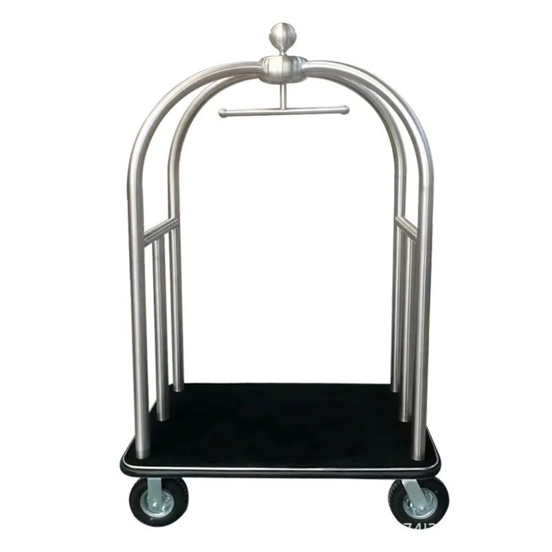 Five-star international hotel lobby banquet special luggage cart hotel front hall wedding dress flat silent trolley trailer