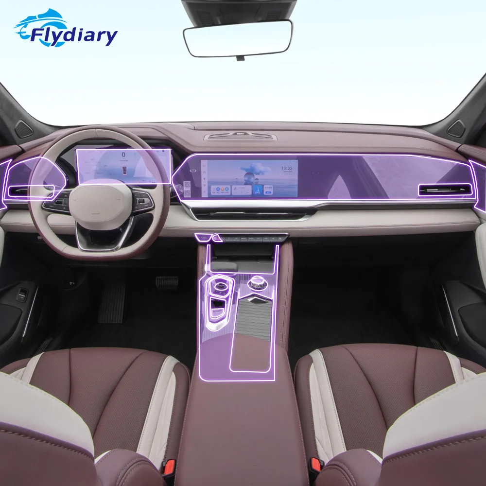 For Geely Monjaro 2021-2024Car interior Center console transparent TPU Paint protective film Anti scratch sticker LCD screen PPF