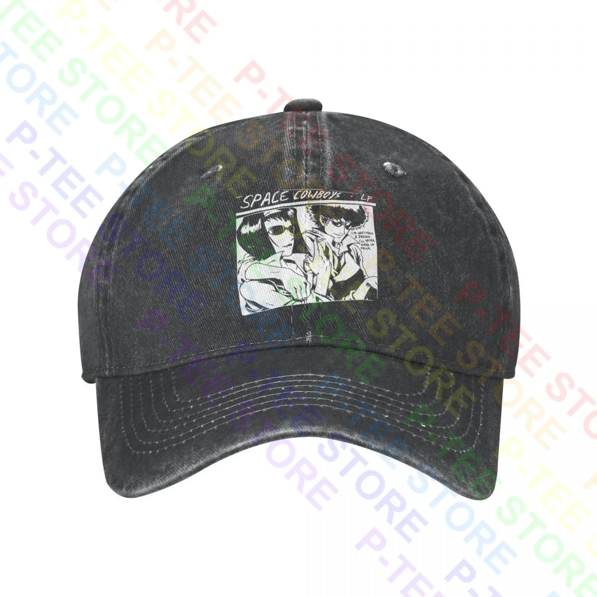 Sonic Cowboys Cowboy Bebop Sonic Youth Album X Spike Spiegel Faye Washed Denim Baseball Cap Trucker Hats Top