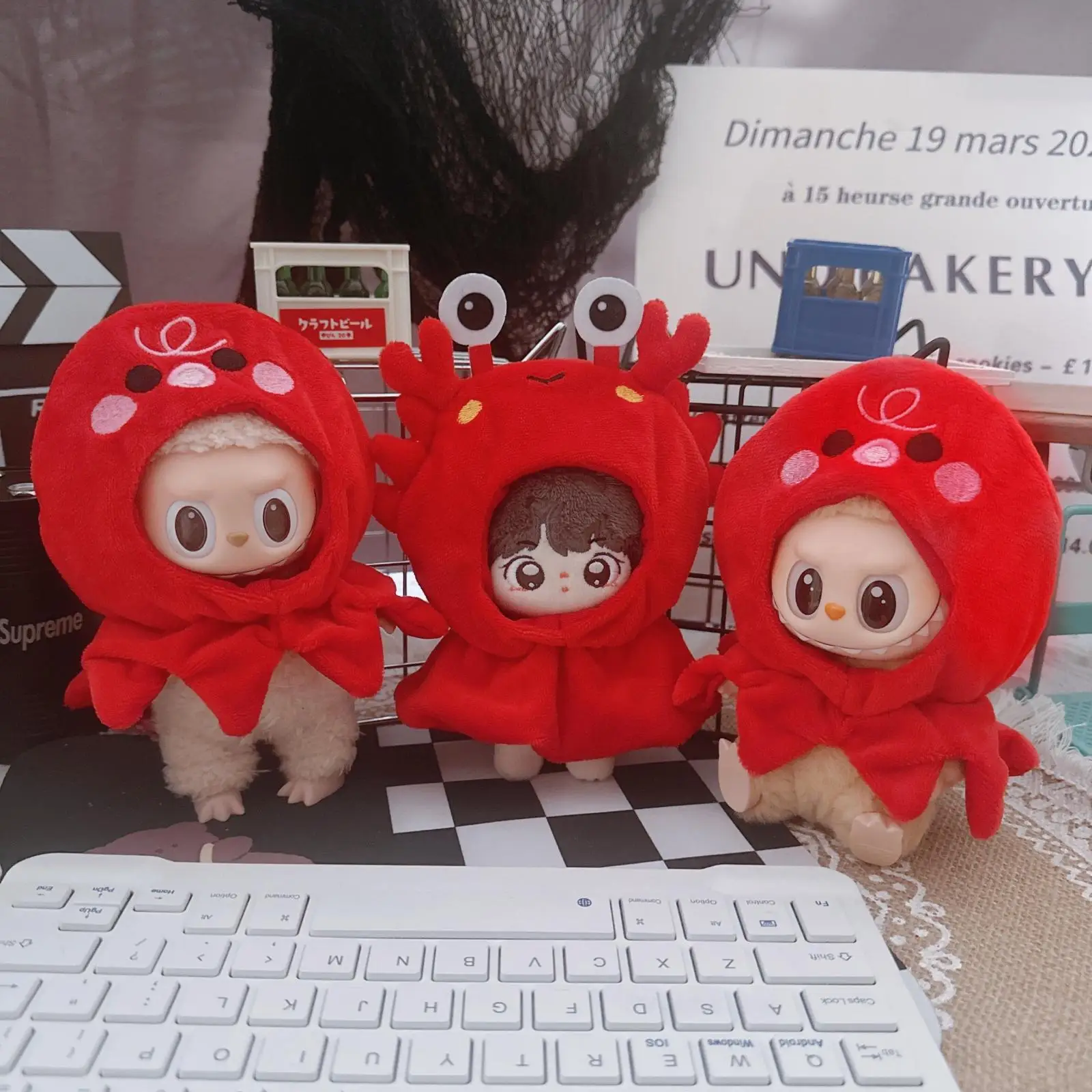 Cute Red Crab Octopus Doll Clothes For 10cm Idol Soft Cotton Doll DIY Clothes Accessory for Girls Fans Collection Gifts