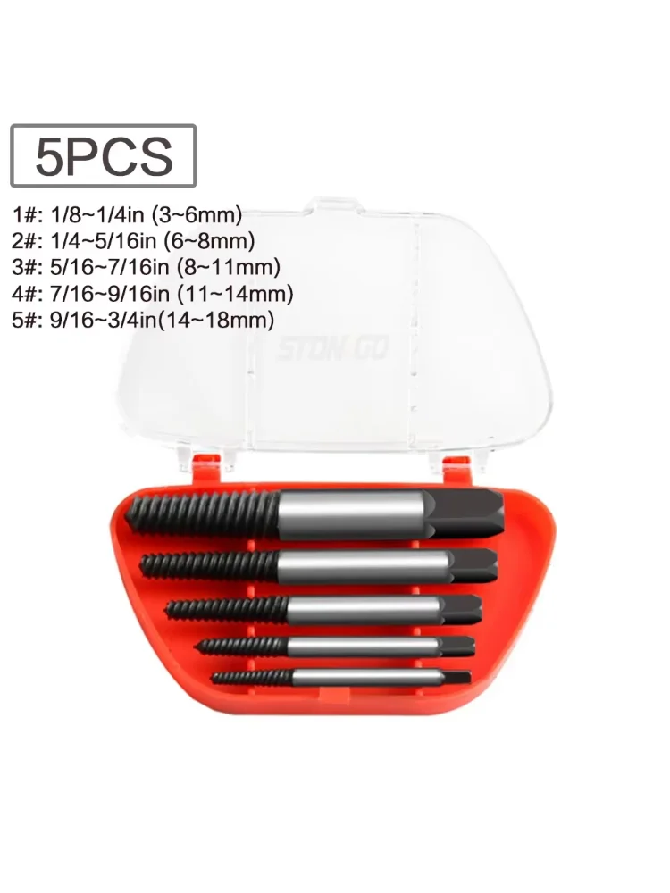 5/6PCS Broken Damaged Screwdriver Extractor Drill Bit Set Carbon Steel Double Side Screw Pull Center Drill Bits