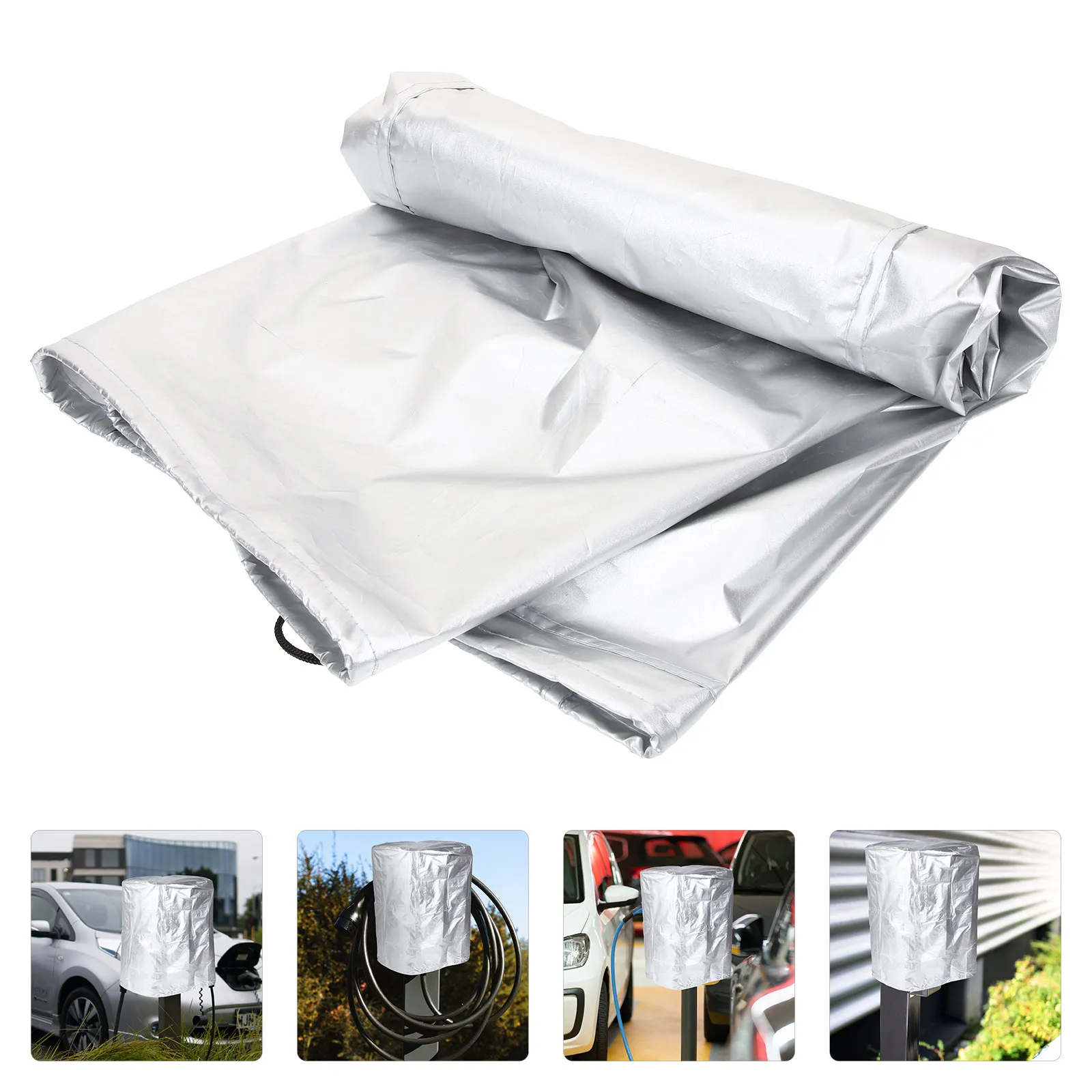 

EV Weather Protection Case 25x35x70cm Silver Waterproof Cover Premium Polyester Anti Freeze Dust Proof Charging Port