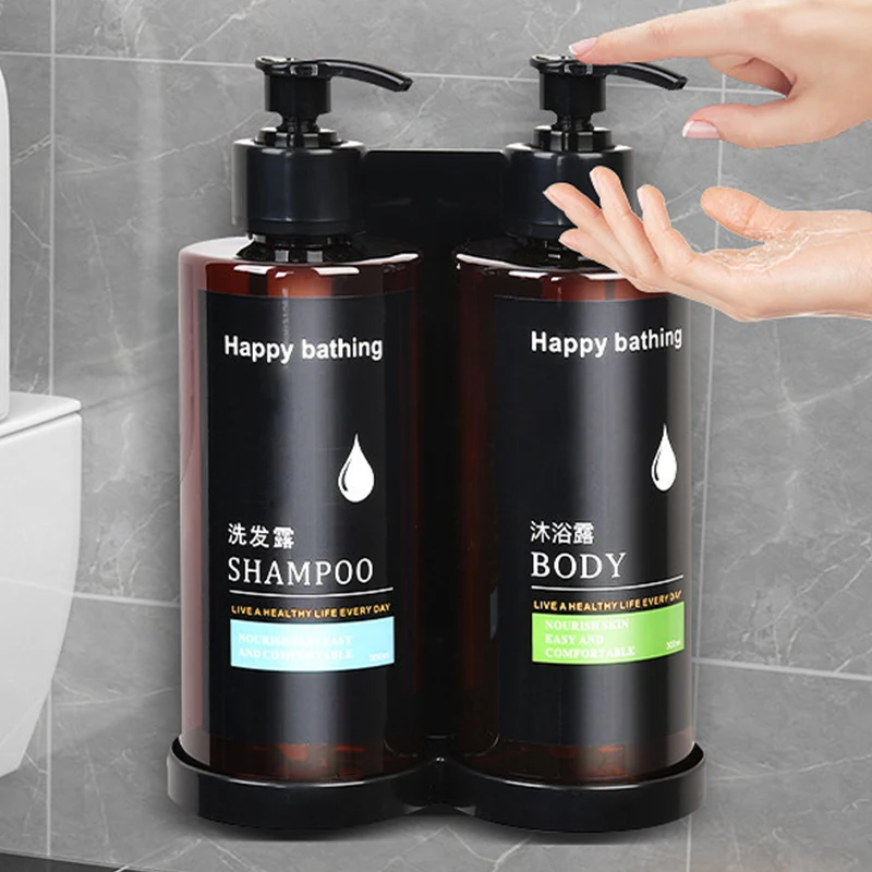

Soap Dispenser Wall Mounted Shampoo & Shower Gel Dispenser Set Hand Sanitizer Box Chamber Design for Bathroom Organization