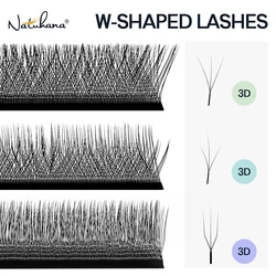 NATUHANA Premade Clover Fans Camellia U Shape Volume Eyelash Extensions 3D Faux Mink Natural Soft Salon Supplies