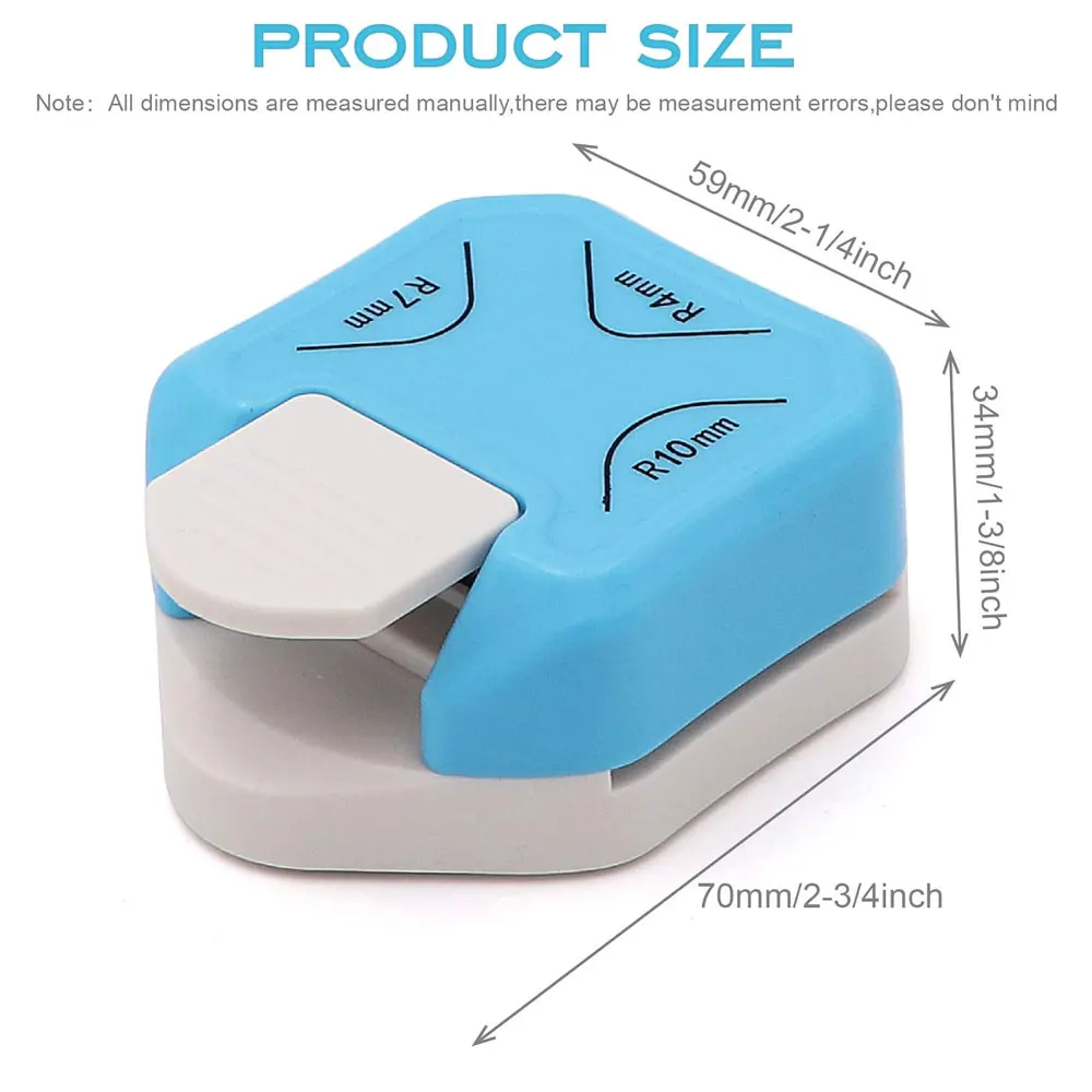 3-in-1 Corner Rounding Tool, R4/R7/R10 Round Cutter, Ideal for Paper Crafts, Lamination, Photo Cutting, Cards, and Scrapbook Mak