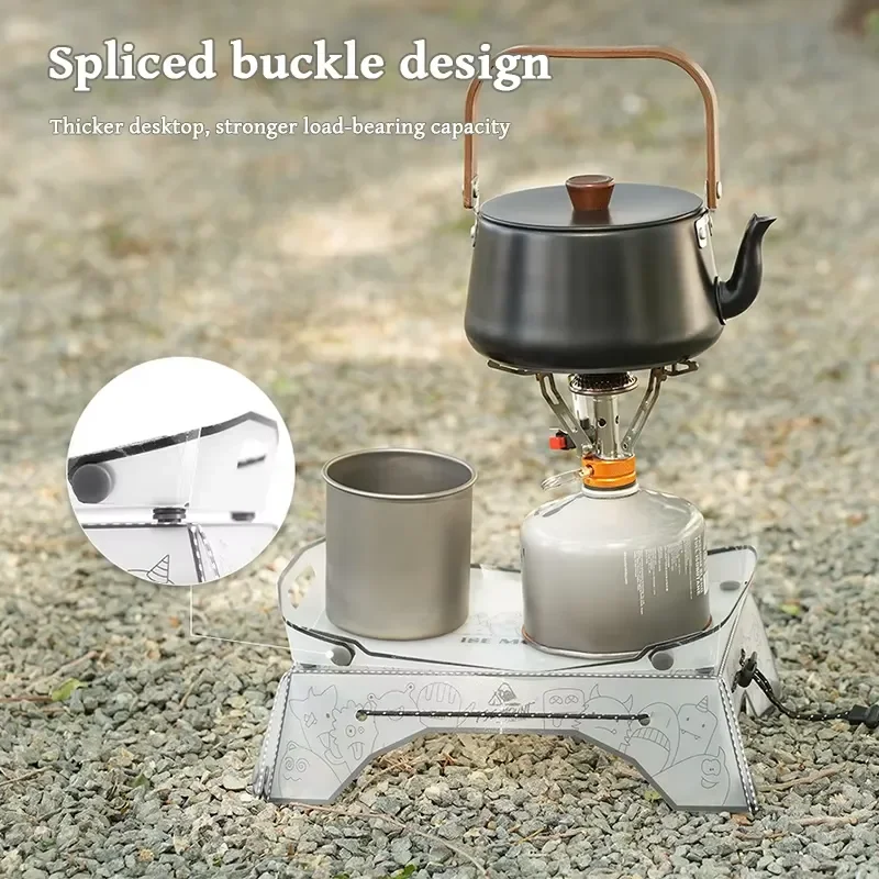 Outdoor Portable PP Folding Table Ultralight 97g Mini Camping Tray Small Gas Stove Desk for Picnic Hiking Lightweight