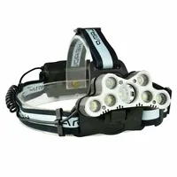 Banggood Powerful 7 LED Flashlight 5x T6 + 2-XPE Head Lamp Waterproof Headlight Headlamp USB Rechargeable Torch Light Lantern