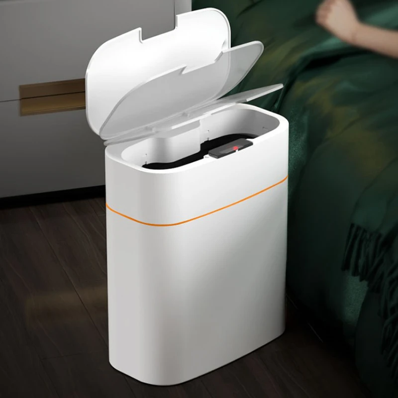 16/13L Smart Trash Can High-tech Induction Storage Bucket Bathroom Deodorant Waterproof Trash Can Household Compost Bin with Lid