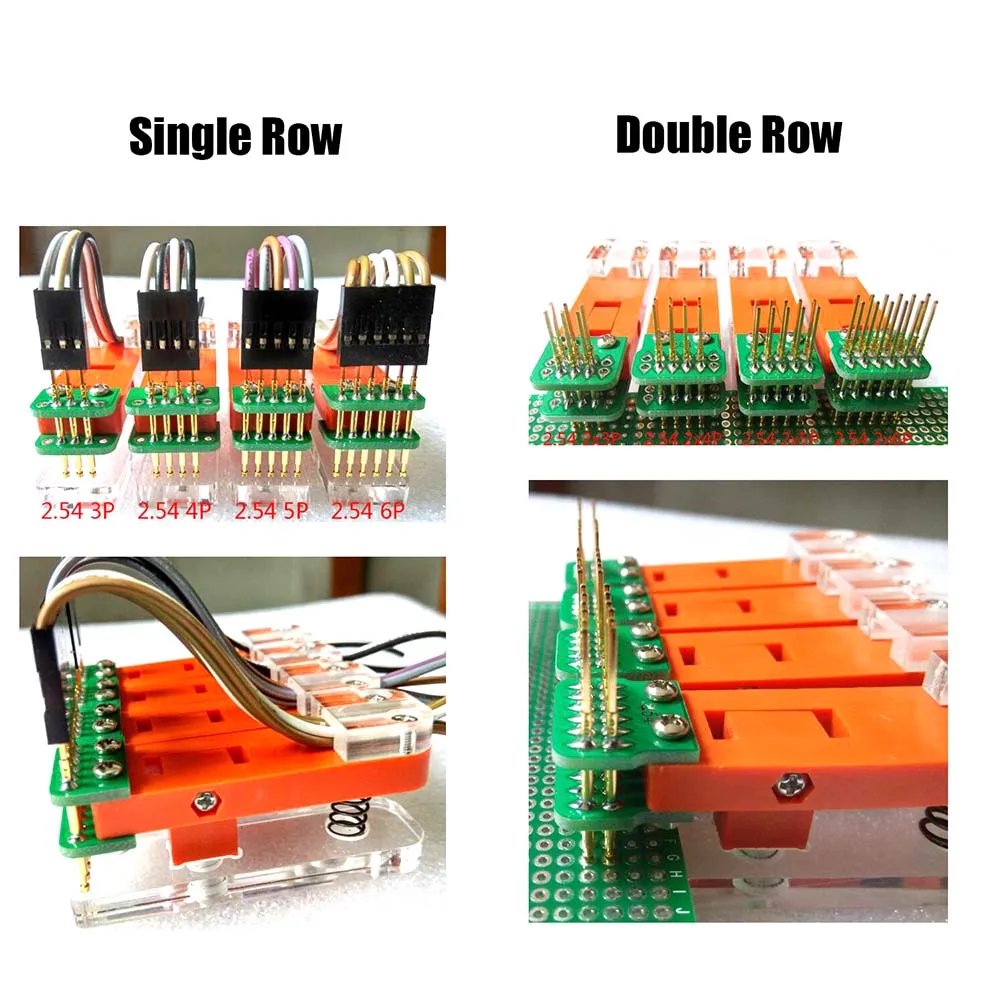 Imagem -04 - Suporte de Teste Pcb Clip Clamp Fixture Download Programming Burning Jtag Probe Pin 254 Milímetros 20 Milímetros 127 Milímetros 3p 4p 5p 6p 7p 8p Cabo 10p