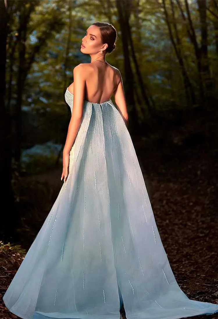 Hot Sale Sweetheart Green Beaded Front short Long Back mermaid فساتين السهرة vestidos de fiesta فساتين سهره evening dresses