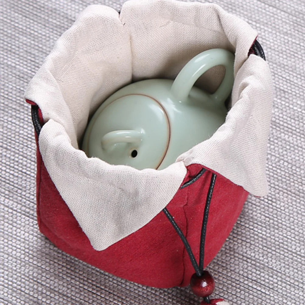 

Thick Cotton Tea Set Storage Bag Portable Teaware Pouch Travel Protector for Teapot Teapot Bag Teaware Pouch