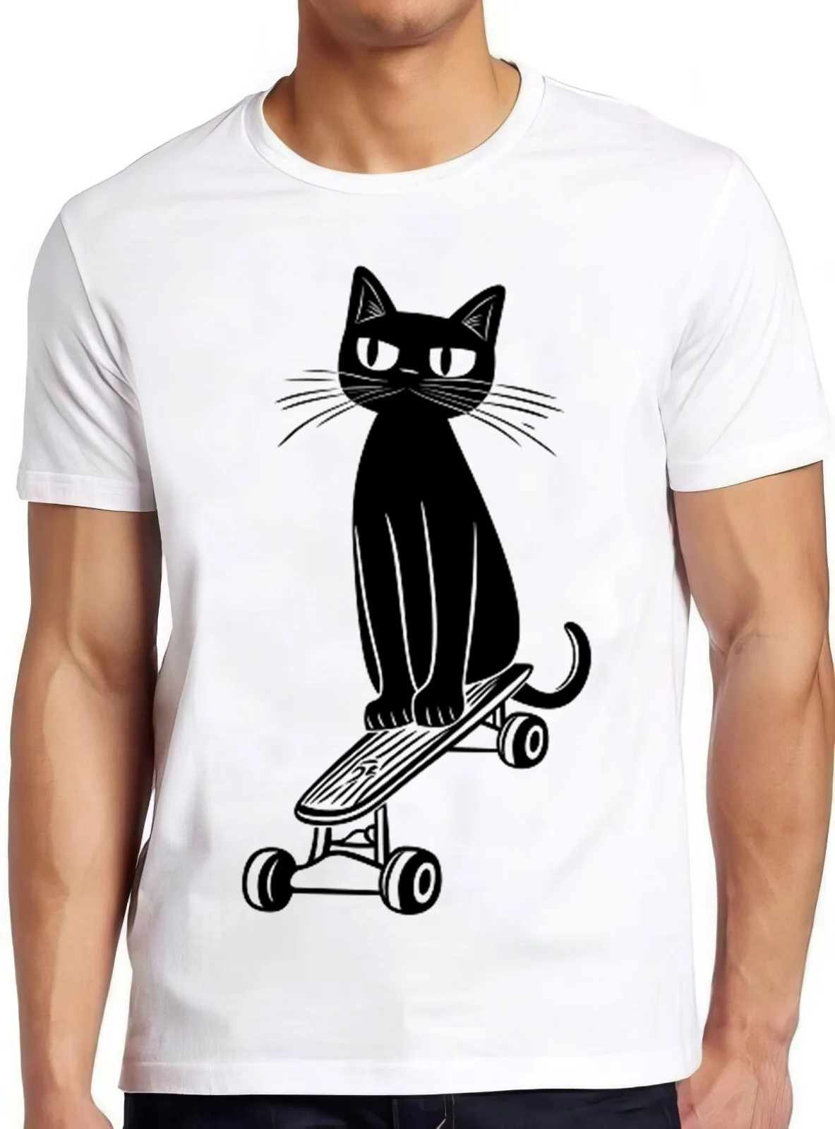 Skateboard Cat Skateboarding Crazy Skate Kitten Funny Gift Tee T Shirt 2380