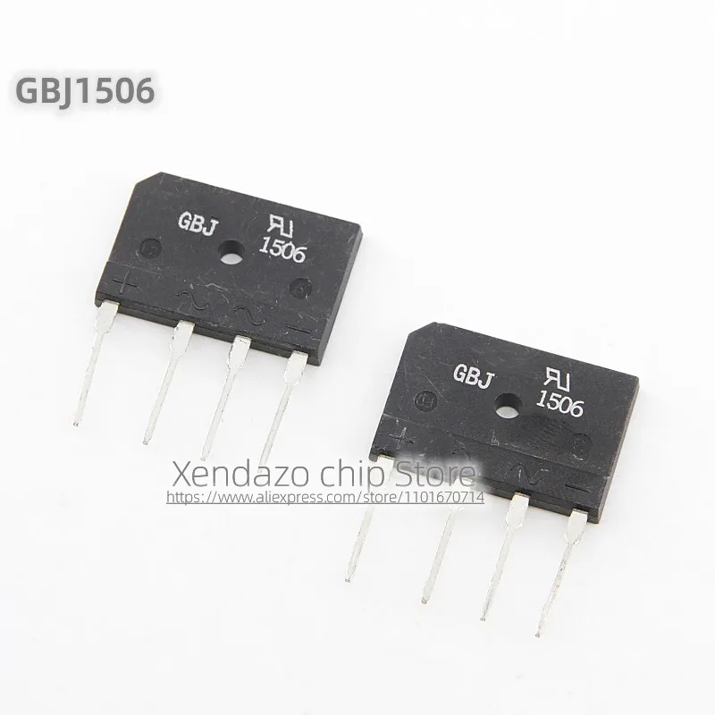 5pcs/lot GBJ1506 GBJ 1506 15A 600V ZIP-4 package Original genuine Rectifier bridge stack flat bridge