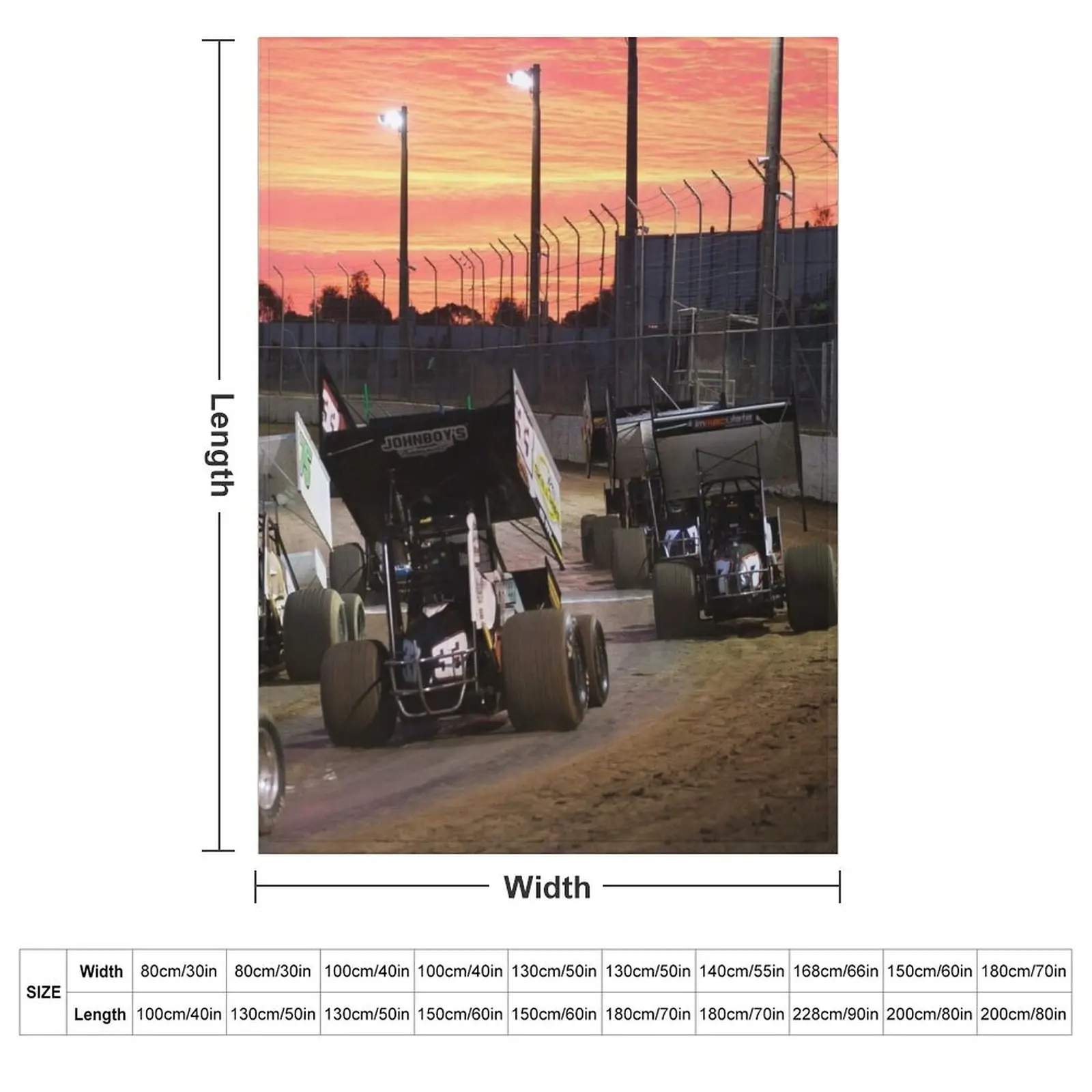 Sunset at the Speedway track. Throw Blanket For Baby Camping Decorative Sofas Kid'S christmas gifts Summer Beddings Blankets