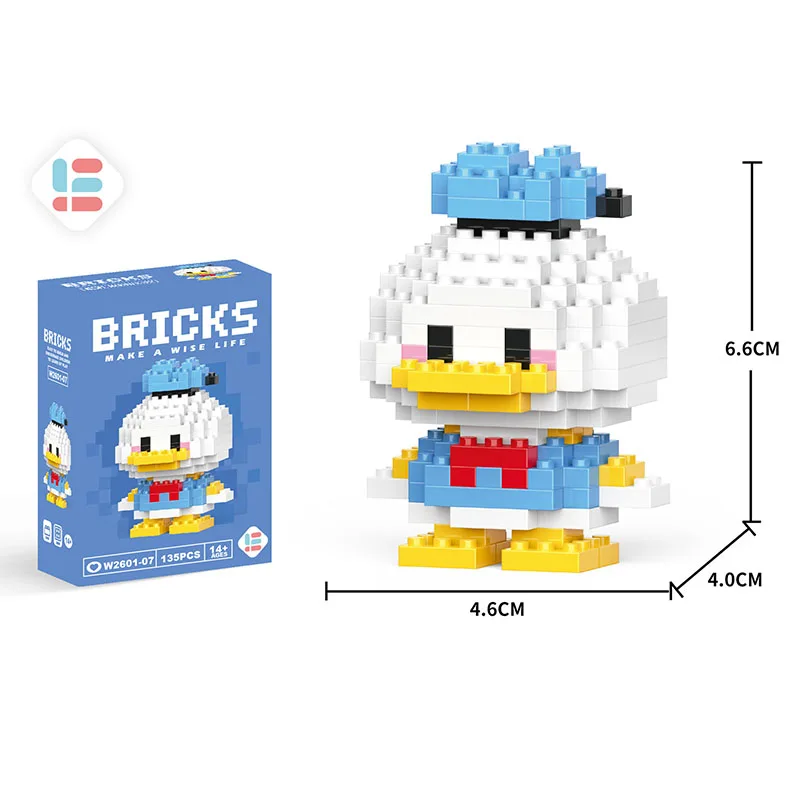 Disney Building Blocks Toys Anime Figure Image Donald Duck Pooh Bear Stitch Dolls Children Puzzle Assembly Toy Bricks Wholesales