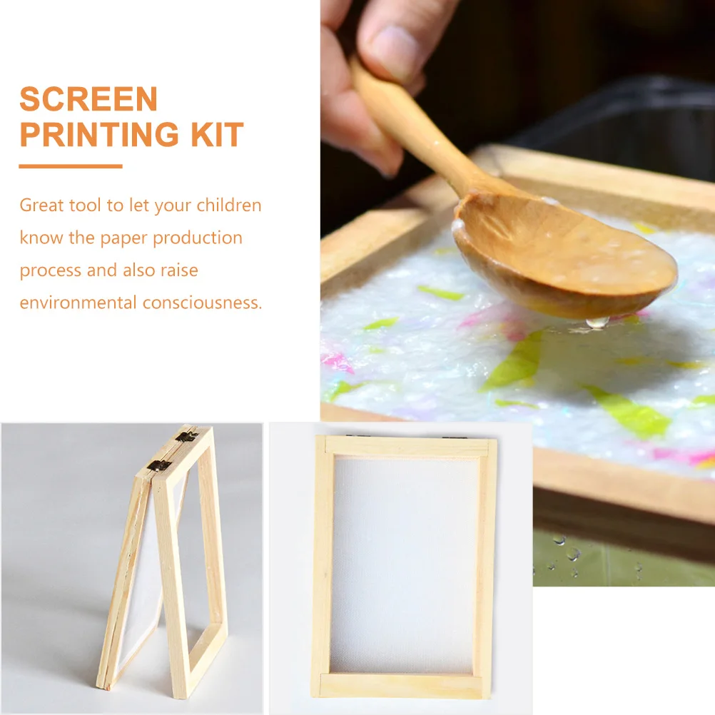 

3pcs Children's Handmade Paper Frame Reusable Wood Craft Kit for DIY T-Shirt Bag Design Educational Toy Environmental Activity