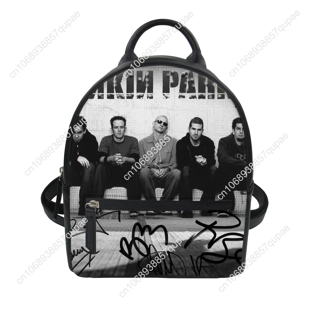 Linkin Park Rock Band Custom Backpack Purse Women Carter Schoolbags Double Shoulder Bag Mini Daypack Leather Travel Bag
