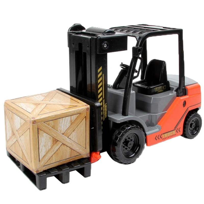 1:22 Scale Lnertial Forklift Friction Fork Lift With Pallet Cargo Warehouse Truck Vehicle Model Toy Forklift For Kids