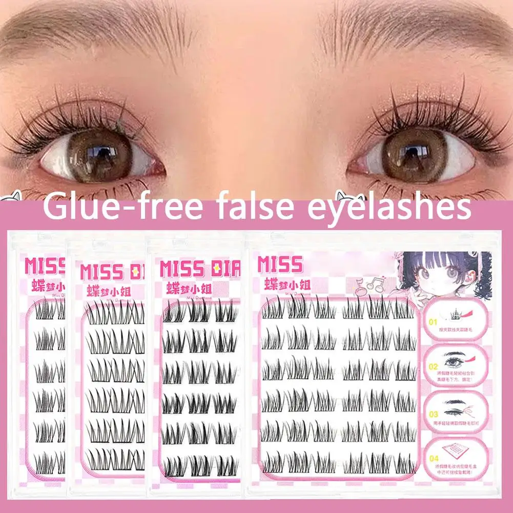 Cílios autoadesivos 36 peças cílios adesivos reutilizáveis pré-colados cluster cílios c onda sem cola cílios 10-16mm com