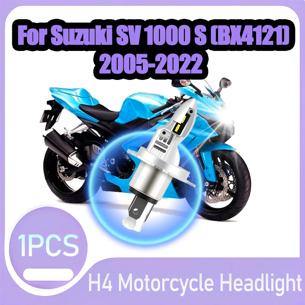1X 6000K Super Bright H4 LED Headlight Bulb 10000LM High Power Motorcycle Head Lamp 12V For Suzuki SV 1000 S (BX4121) 2005-2022