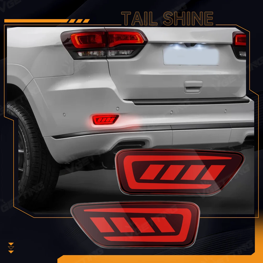 

LED Car Rear Bumper Light For Jeep Grand Cherokee 2011-2022 Sequential Turn Signal Lamp Brake Driving Tail Light Accessories 12V