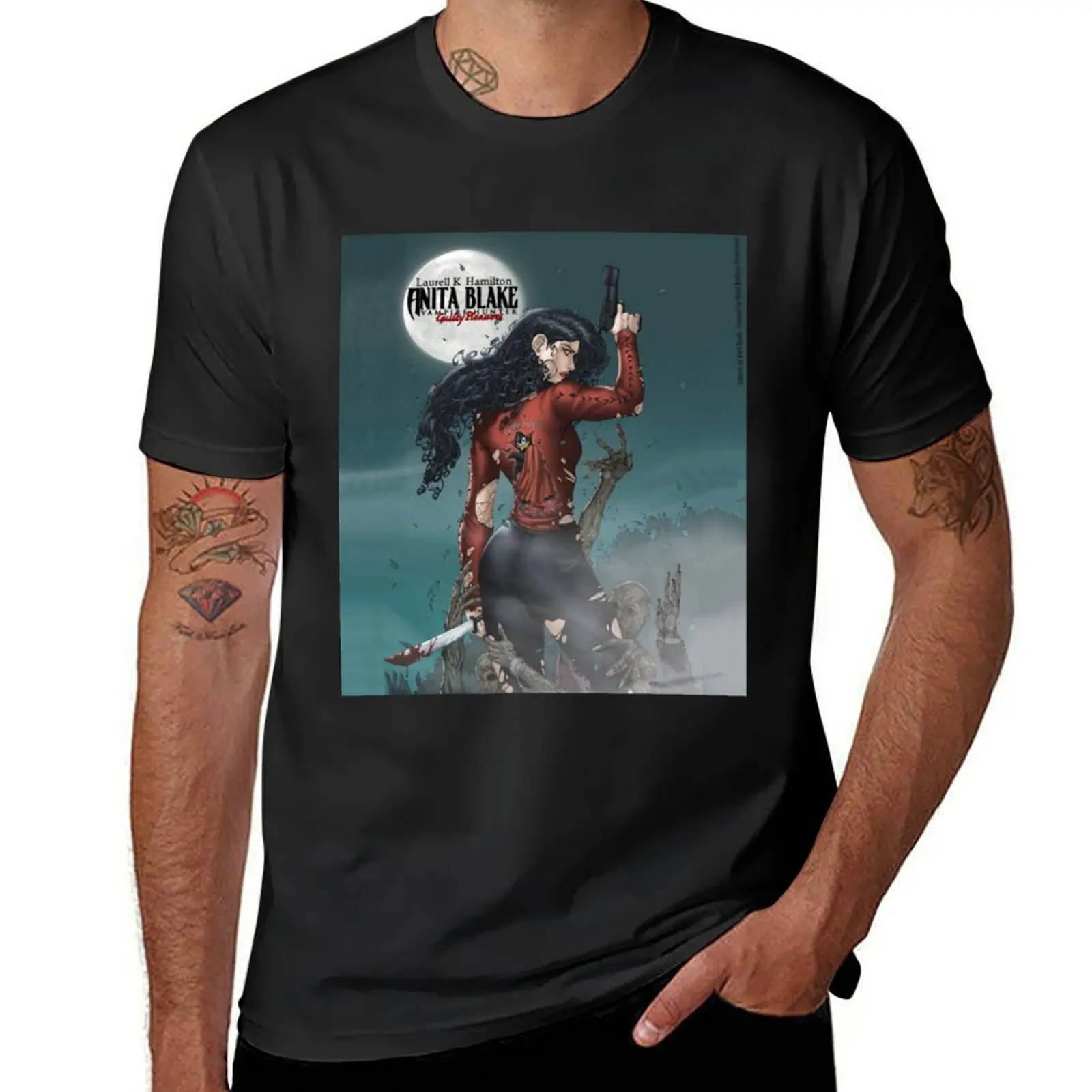 

Anita Blake Vampire Hunter T-Shirt gifts for boyfriend oversized Personalized t-shirt anime mens graphic t-shirts hip hop