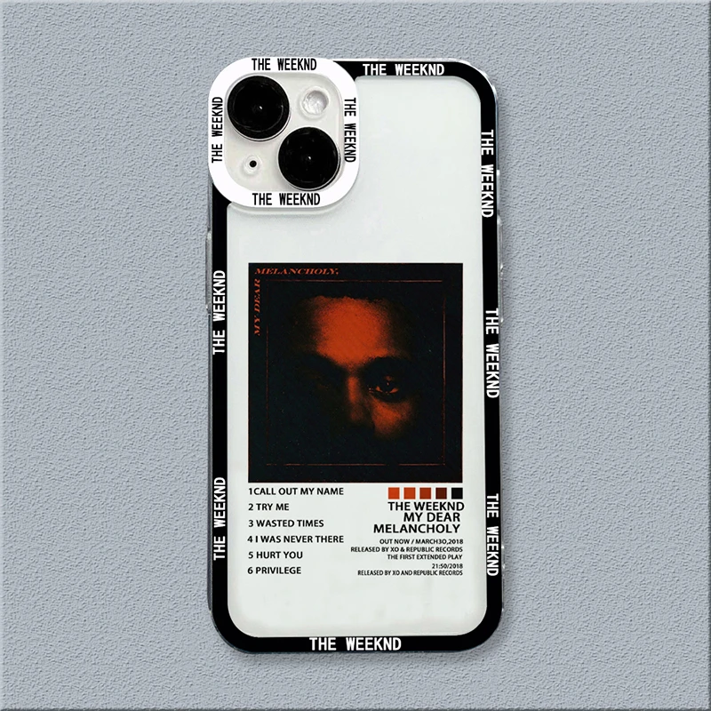 The Weeknd Minimalistyczny plakat Etui na telefon do iPhone\'a 16 15 14 13 12 11 Pro Max XS X XR 7 8 Plus Przezroczysta, wstrząsoodporna tylna obudowa