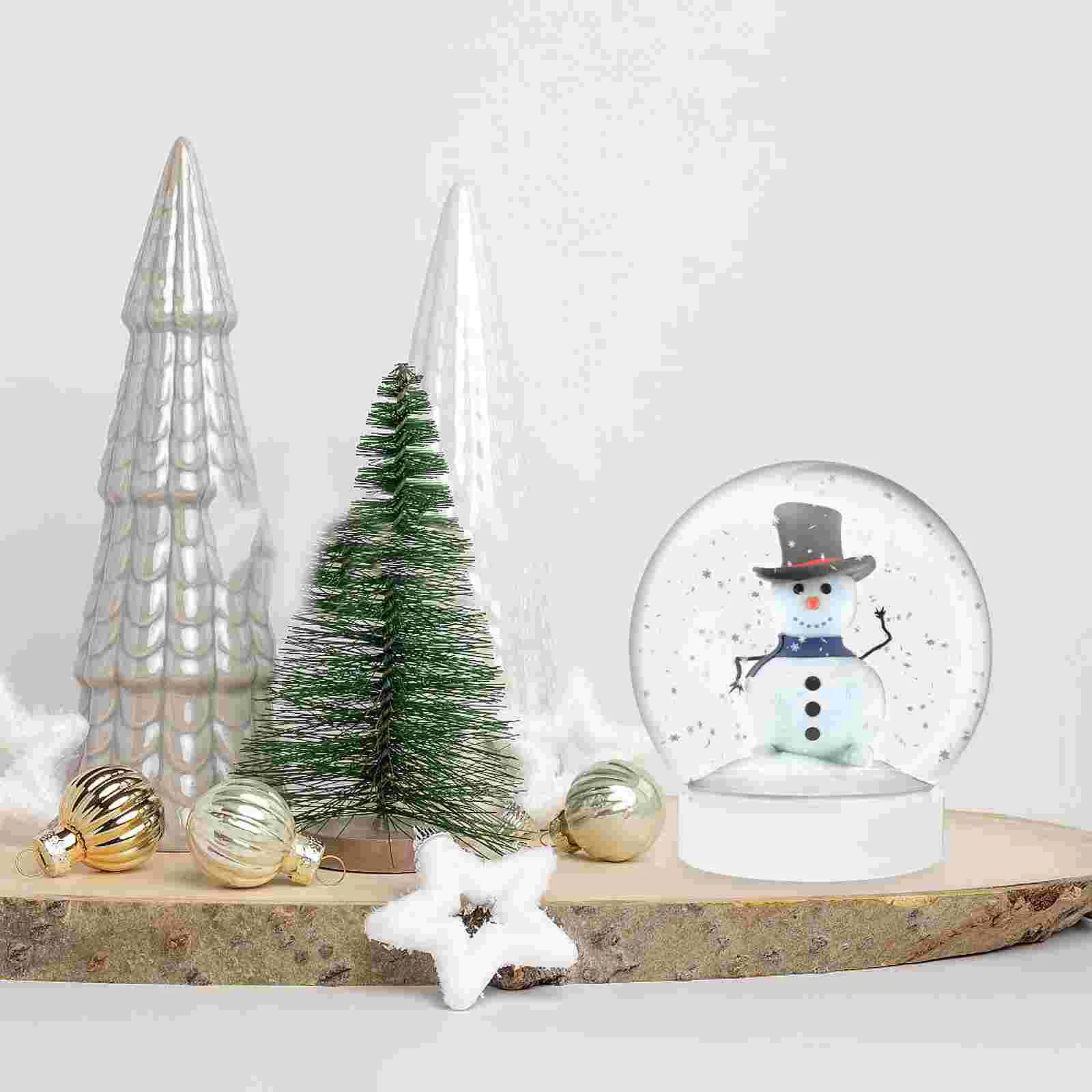 

Christmas Snow Globe Xmas DIY Crafts Water Globes Plastic Making Clear Mini Bathroom Decorations