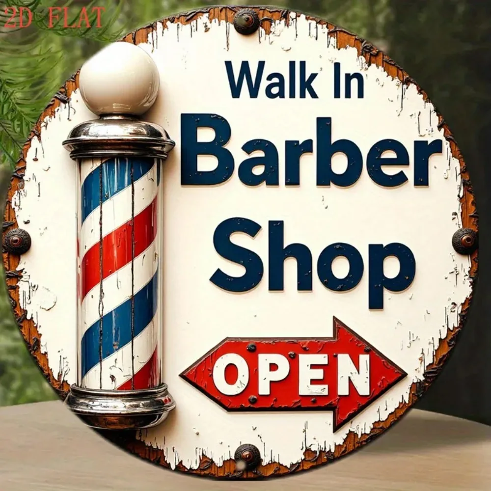 Vintage Barber Shop Metal Wall Decor - Retro 