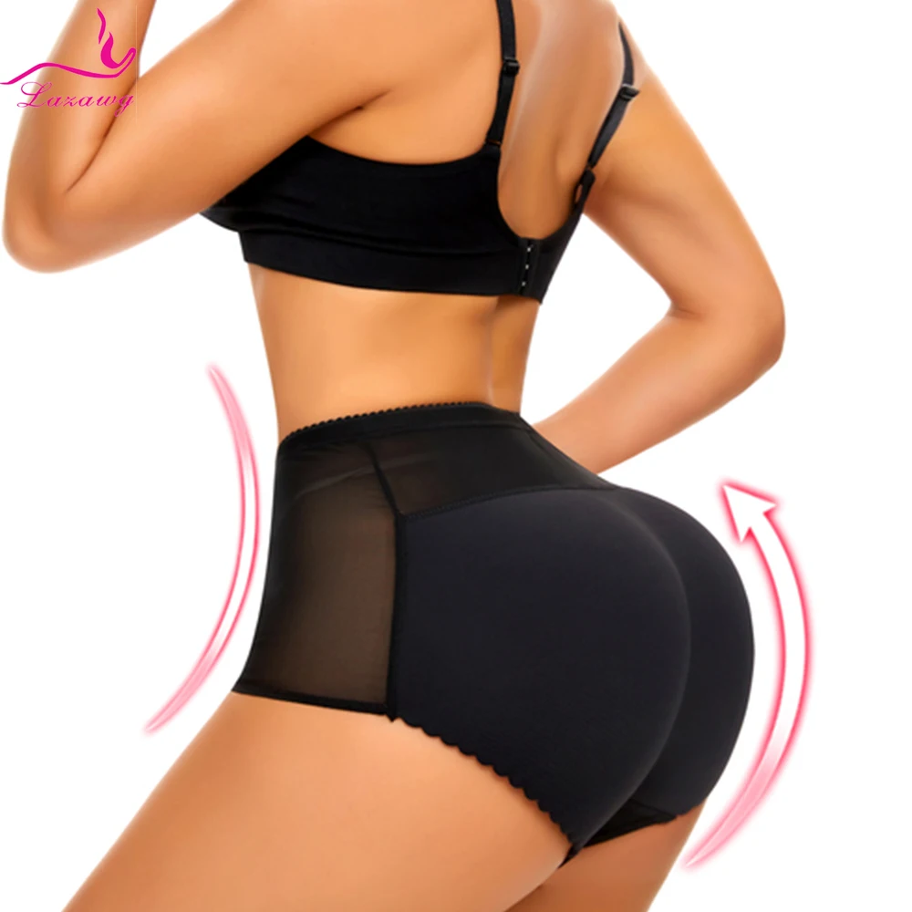 LAZAWG Women Butt Lifter Hip Pads Booty Enhancer Thigh Slim Trimmer Underwear Mid Waist Trainer Body Shaper Tummy Shapewear