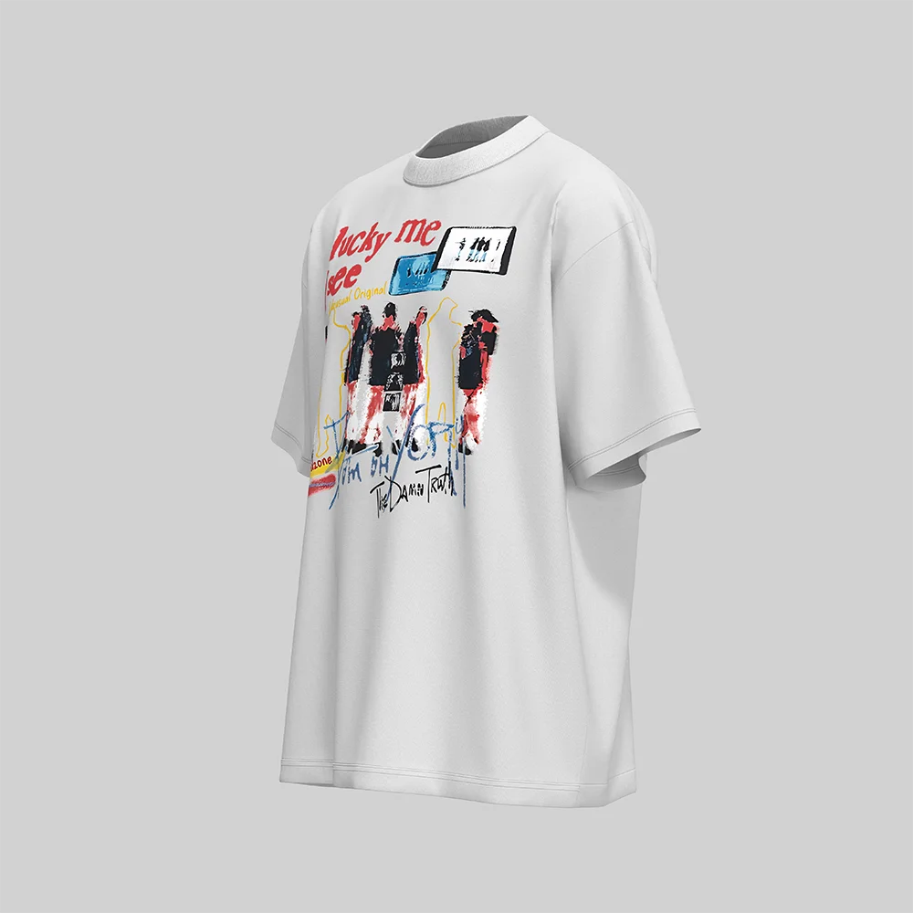 T-shirt estiva da uomo e da donna in puro cotone y2k di alta qualità fatta in casa stile hip-hop personalità creativa stampa sport casual rou
