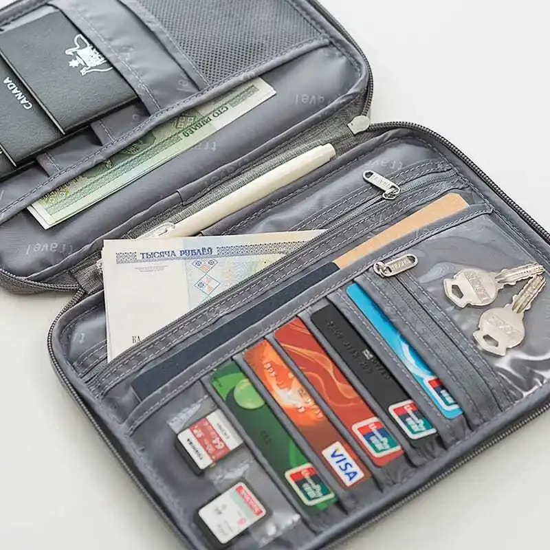 Travel passport bag, multi-functional document bag, passport holder, new storage bag, waterproof card holder, wallet,