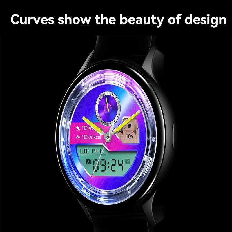 Reloj inteligente deportivo inalámbrico para hombres y mujeres, pulsera con pantalla a Color de 1,43 pulgadas, monitoreo de oxígeno en sangre y frecuencia cardíaca