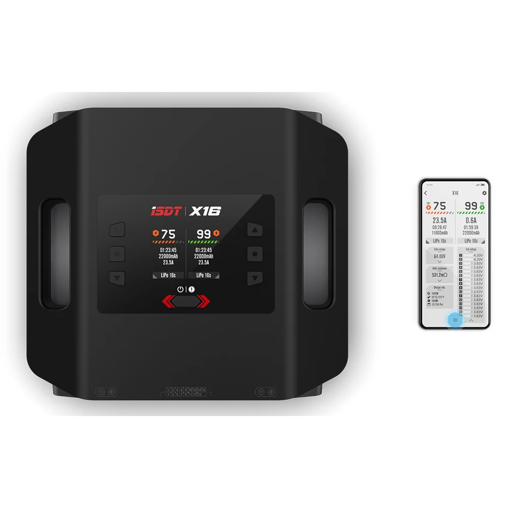 ISDT X16 dual channel high-power lithium battery balanced charger 1100Wx2 2-16S 20A