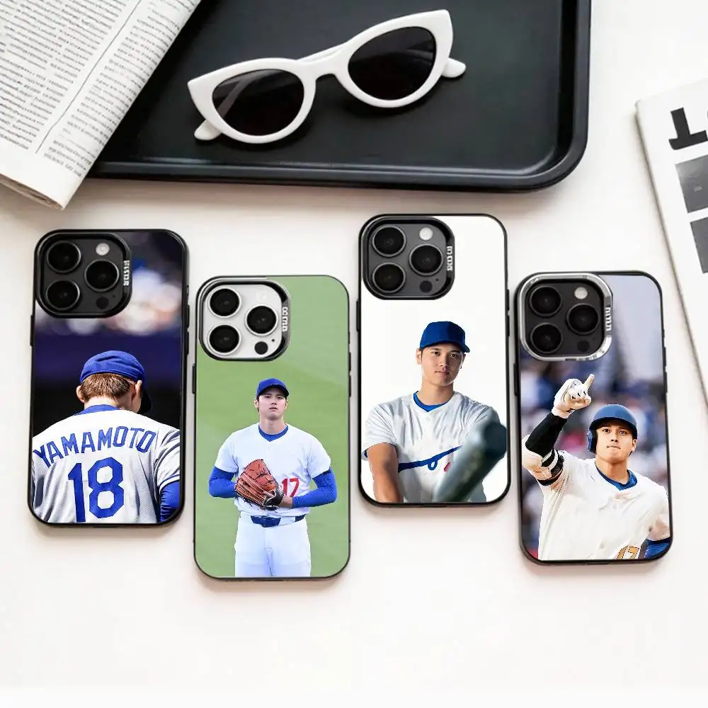

Baseball S-Shohei Ohtani 17 Phone Case For iPhone17,16,15,14,13,12,11 Plus,Pro Max Colored Silver Plated Inside Cover